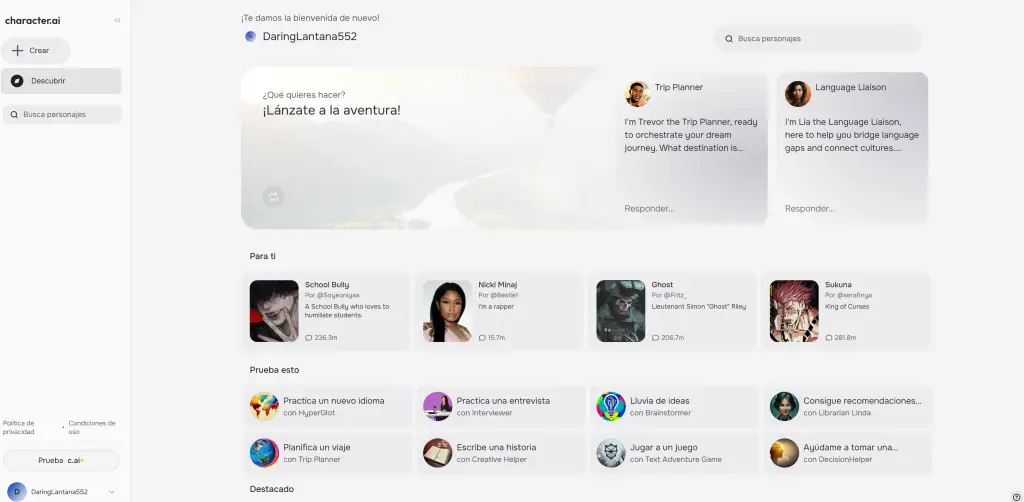 characterai es una innovadora plataforma de creacion de personajes virtuales