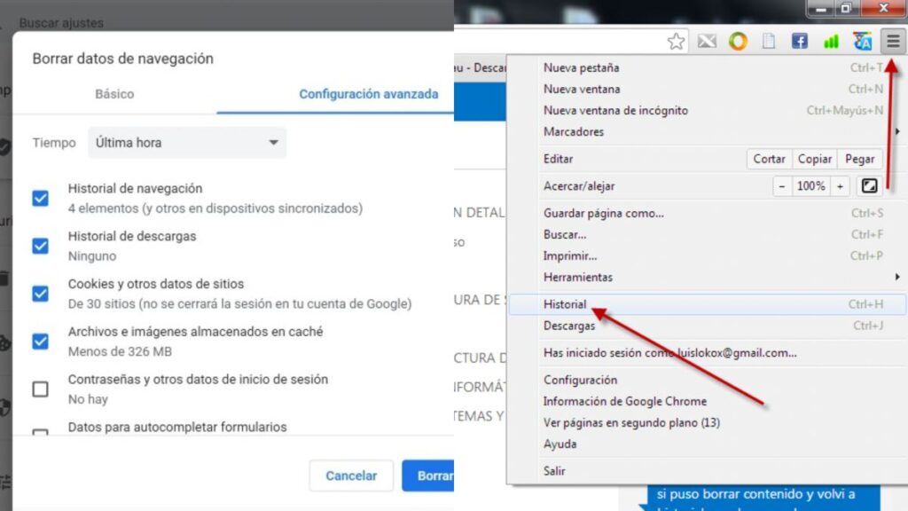 como eliminar del historial en diferentes navegadores y dispositivos